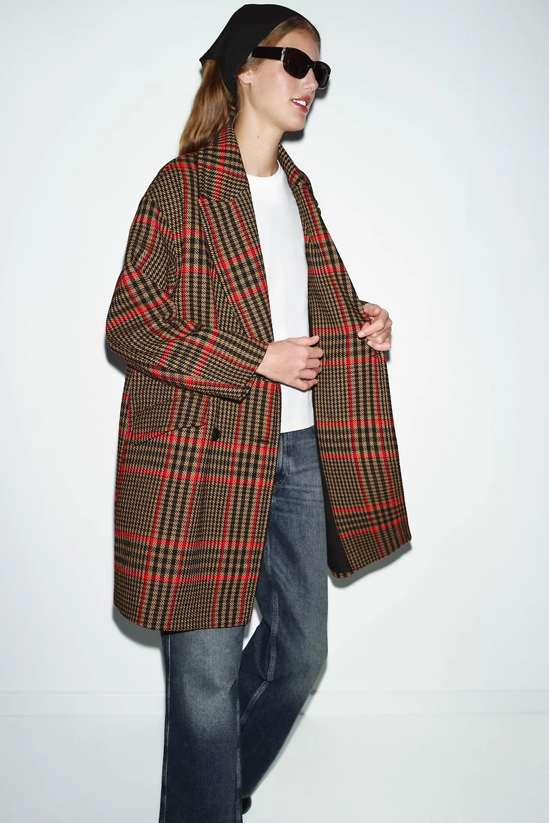 OVERSIZED PLAID COAT