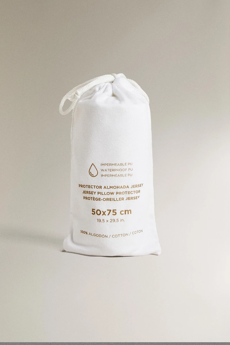 WATERPROOF COTTON JERSEY PILLOW PROTECTOR