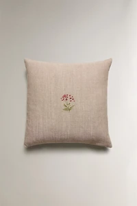 HOUSSE DE COUSSIN LIN FLEURS