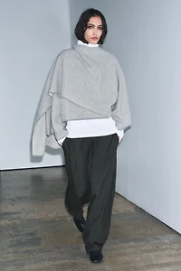 MANTEAU CAPE 100% LAINE ÉCHARPE