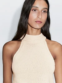 Textured knit halterneck top