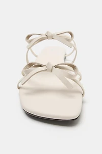 LEATHER BOW SANDALS