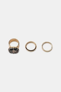 3-PACK OF JEWELED BAND RINGS