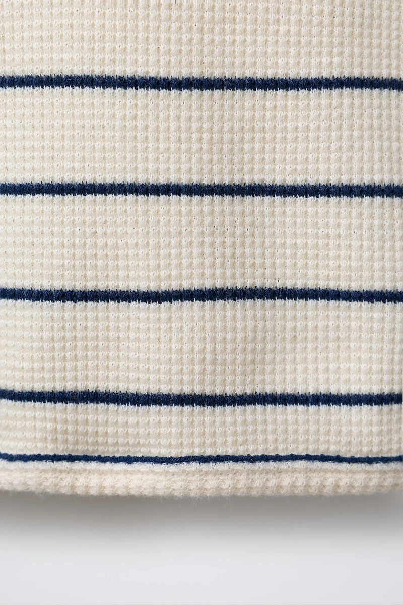 STRIPED WAFFLE T-SHIRT