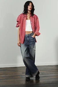 CHEMISE OVERSIZE EN POPELINE RAYÉE