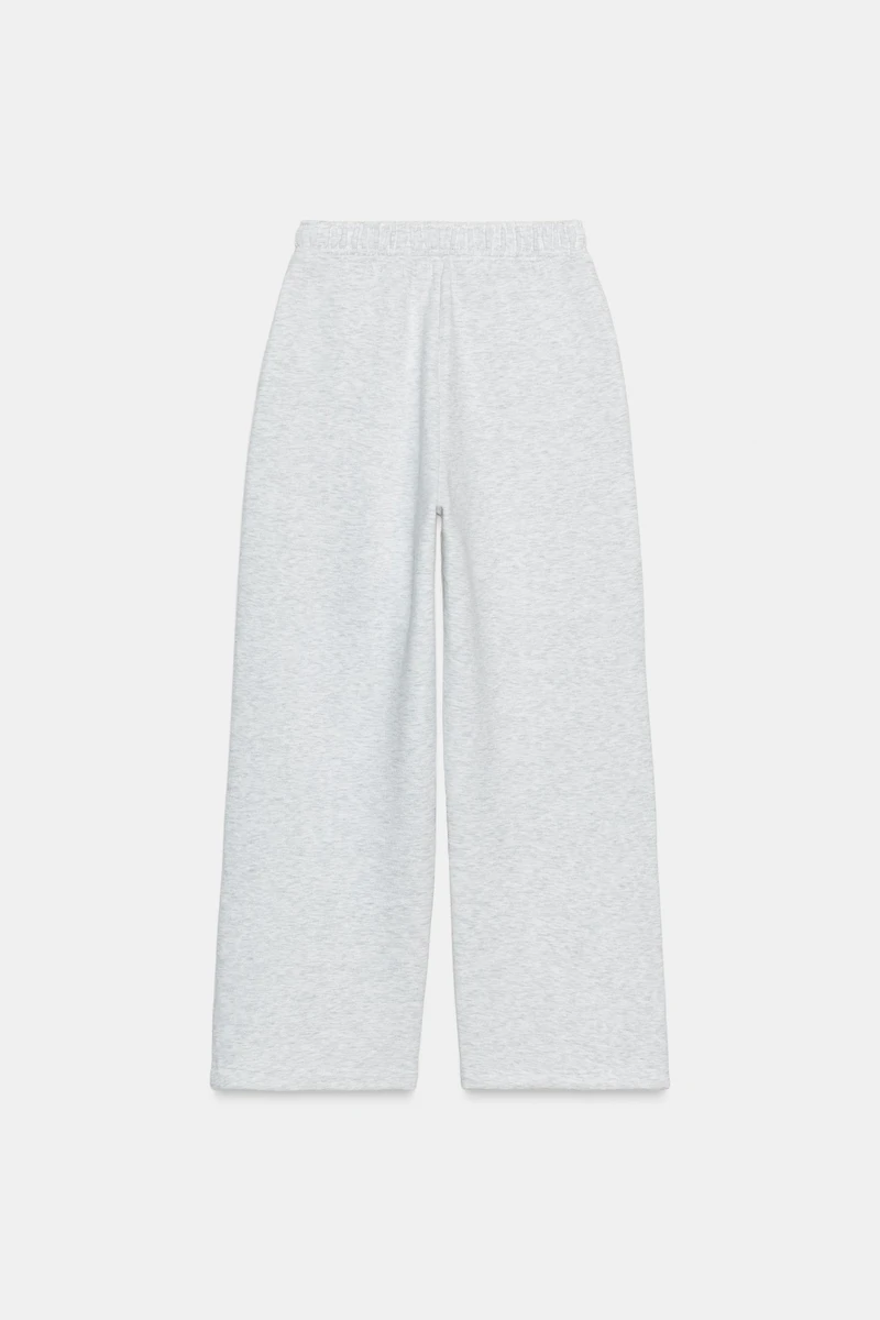 BASIC STRAIGHT-LEG ADJUSTABLE HEM FLEECE PANTS