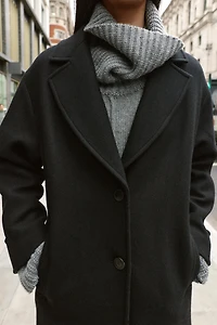 OVERSIZED WOOL COAT WITH CONTRAST CUFF