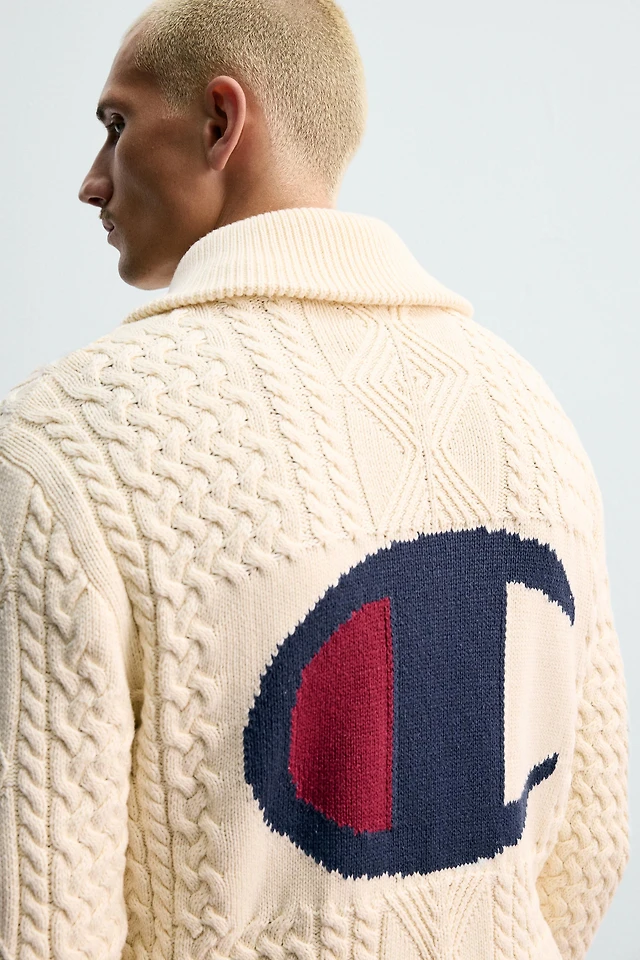 Zara JACQUARD CABLE KNIT CARDIGAN CHAMPION ® X ZARA