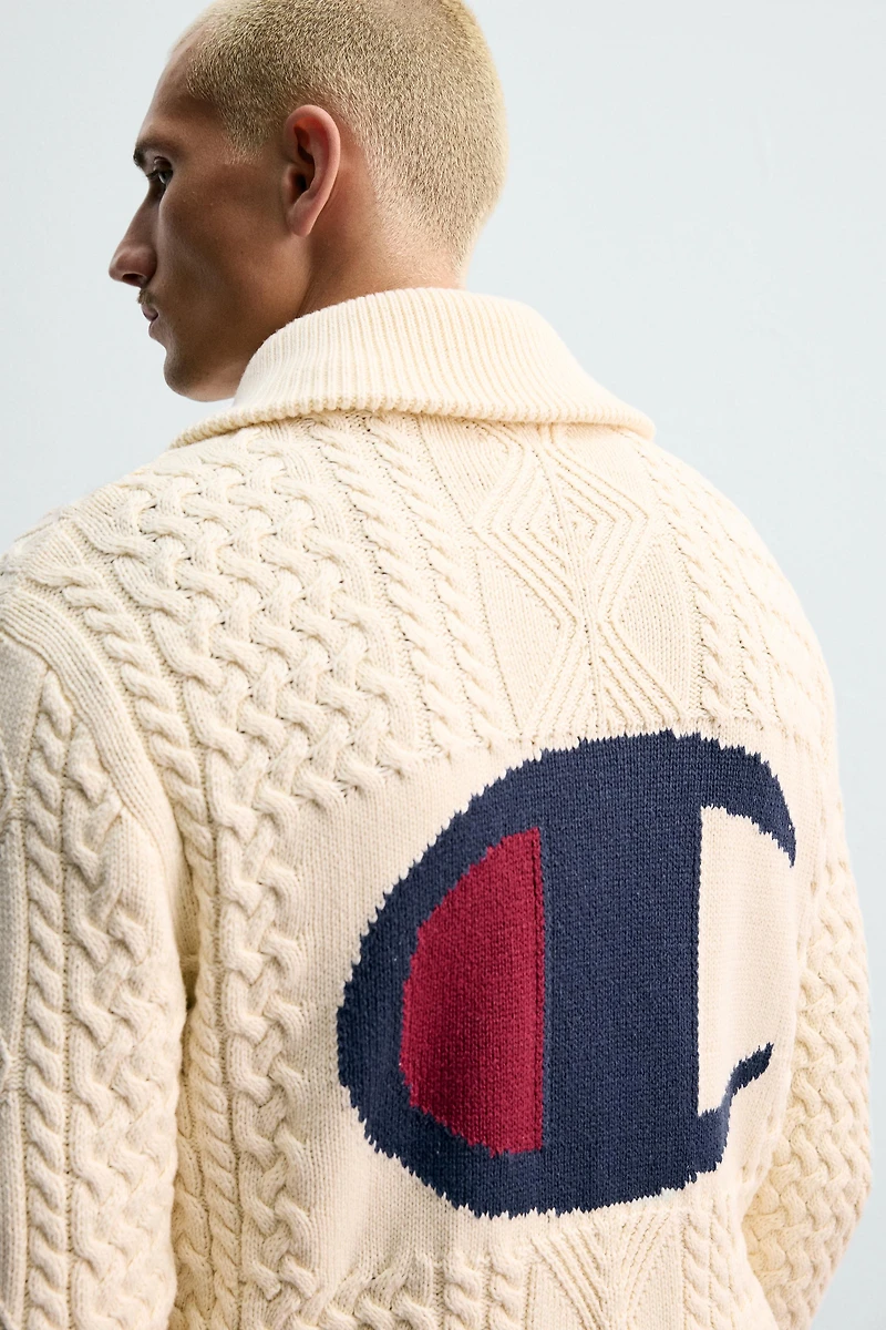 JACQUARD CABLE KNIT CARDIGAN CHAMPION ® X ZARA