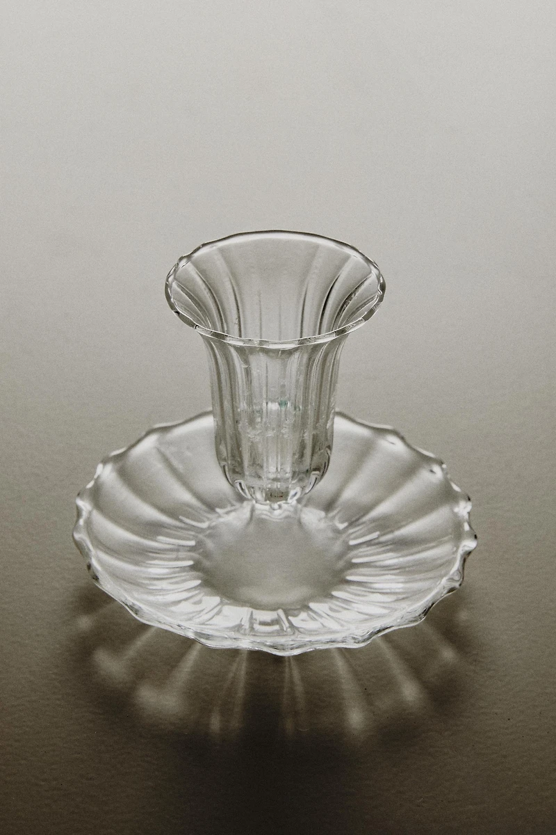 CLEAR GLASS TEALIGHT HOLDER
