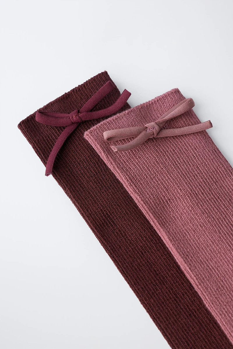 TWO-PACK OF HIGH SOCKS WITH BOW