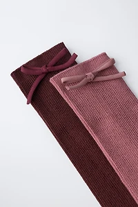 TWO-PACK OF HIGH SOCKS WITH BOW