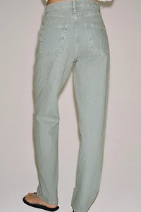 ZW COLLECTION LOW-RISE STRIPED STRAIGHT LEG JEANS