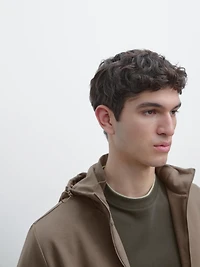 Cotton blend hooded jacket