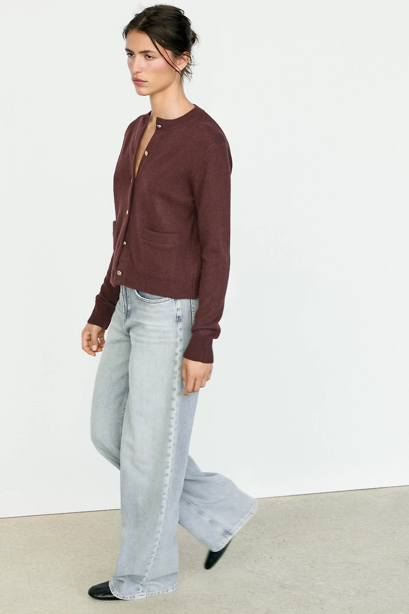 Cardigan boutons dorés