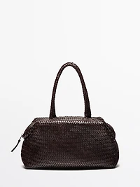 Sac satchel tressé en cuir nappa