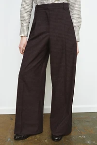 PLAID PLEATED PANTS ZW COLLECTION