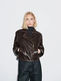Nappa leather biker jacket