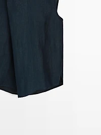Linen blend halter top