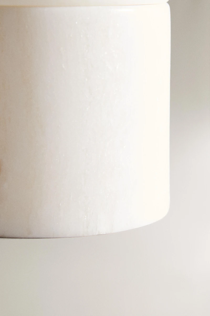 WHITE MARBLE BATHROOM JAR WITH LID