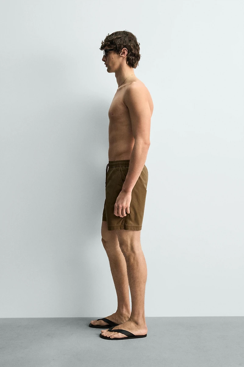 MAILLOT DE BAIN LONG À RAYURES DÉLAVÉES