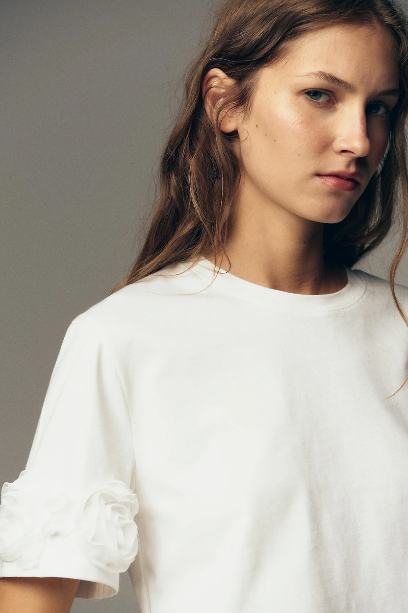 T-SHIRT FLEURS VOLUME