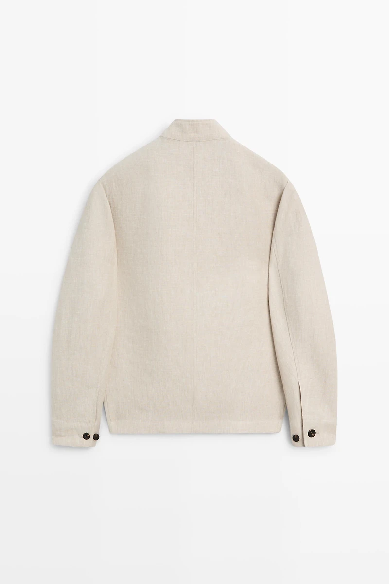 100% linen total look overshirt