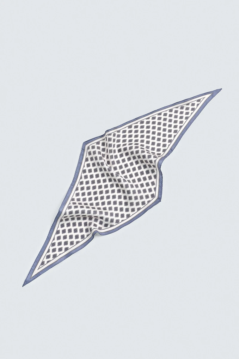 100% SILK GEOMETRIC PRINT SCARF