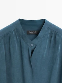 Flowing surplice blouse