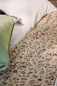 DRAP DE DESSUS SATIN FLORAL (300 FILS)