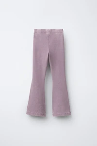 HEAVY WEIGHT T-SHIRT AND WASHED EFFECT RIB FLARE LEGGINGS SET