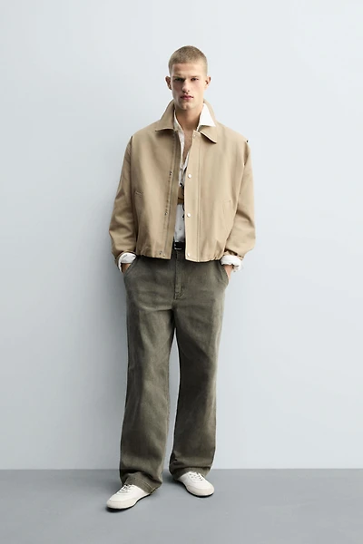 PANTALON COUPE LARGE DÉLAVÉ