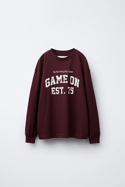 TEXT PRINT JOGGING T-SHIRT