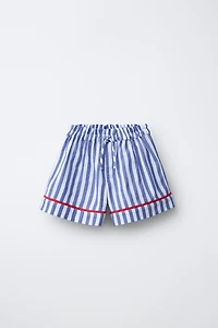 STRIPED PIPING SHORTS