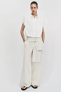 WIDE LEG SCARF PRINT PANTS