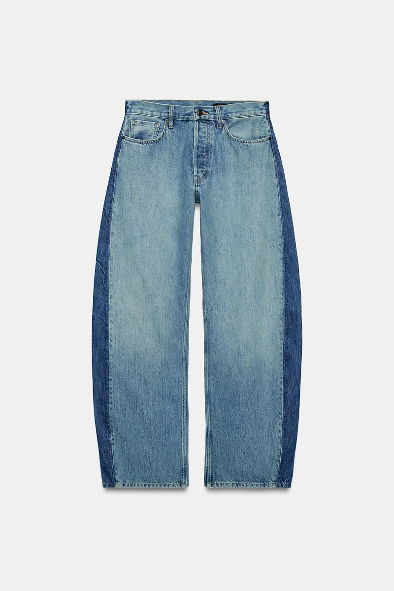 ZW COLLECTION MID-RISE PATCHWORK BARREL JEANS