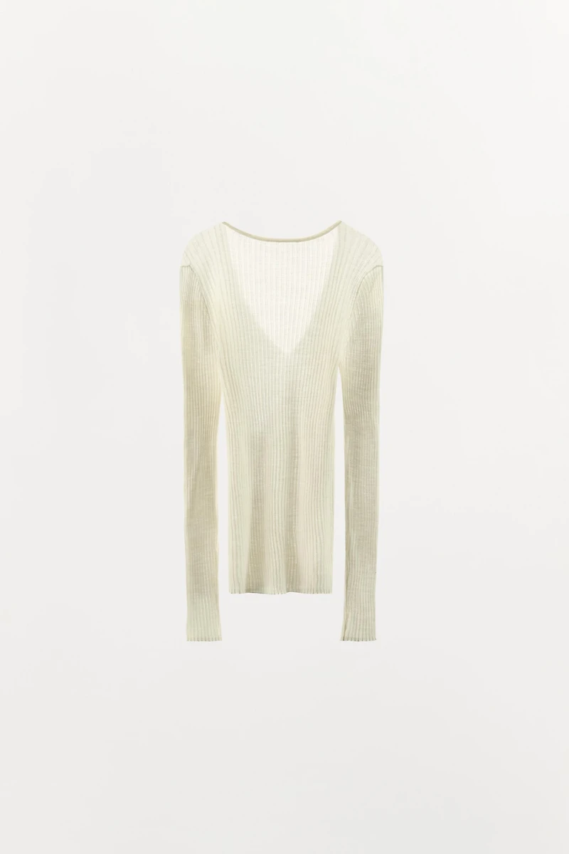 100% WOOL RIB TOP