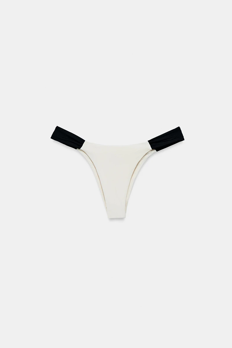 RUCHED CONTRAST BIKINI BOTTOMS