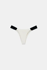RUCHED CONTRAST BIKINI BOTTOMS