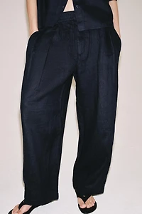 PLEATED LINEN PANTS ZW COLLECTION