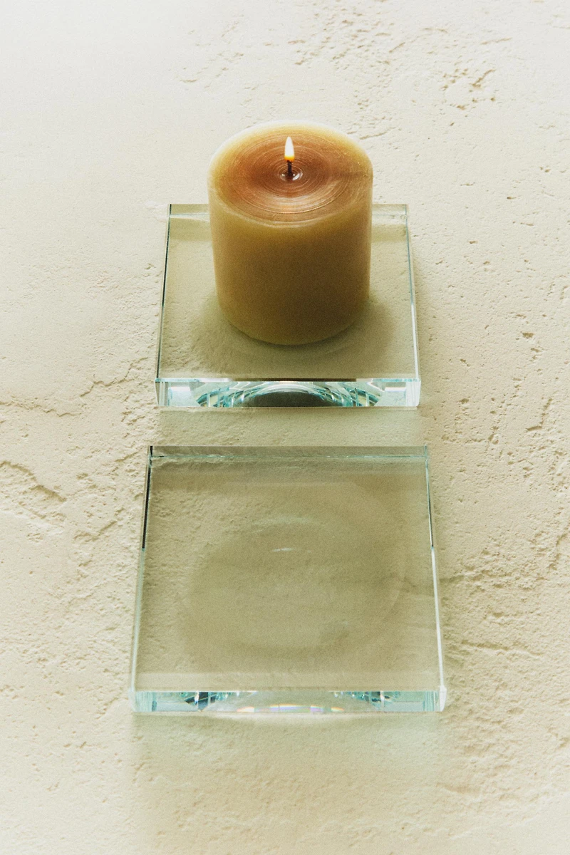 PHOTOPHORE PLAT EN VERRE NON RECYCLABLE