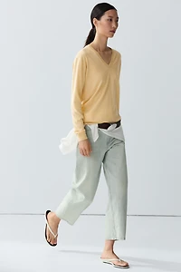 V-neck knit sweater