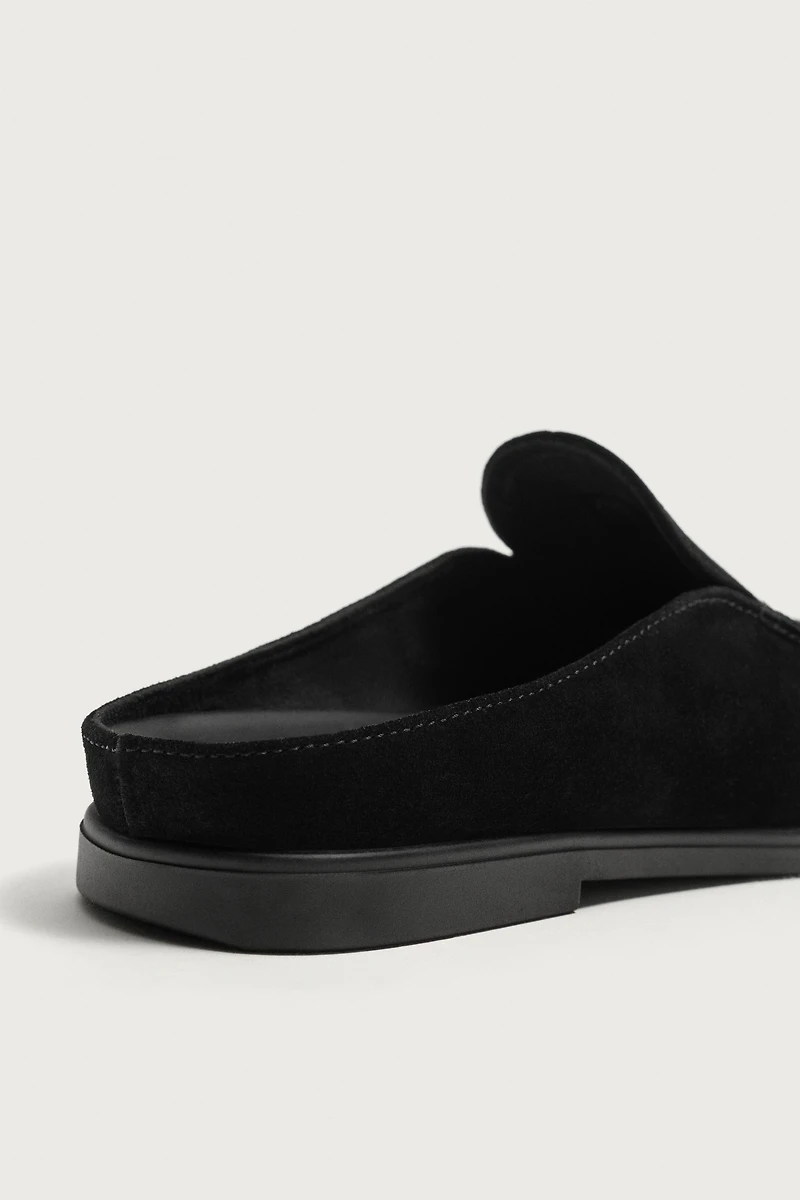 LEATHER MULE LOAFERS