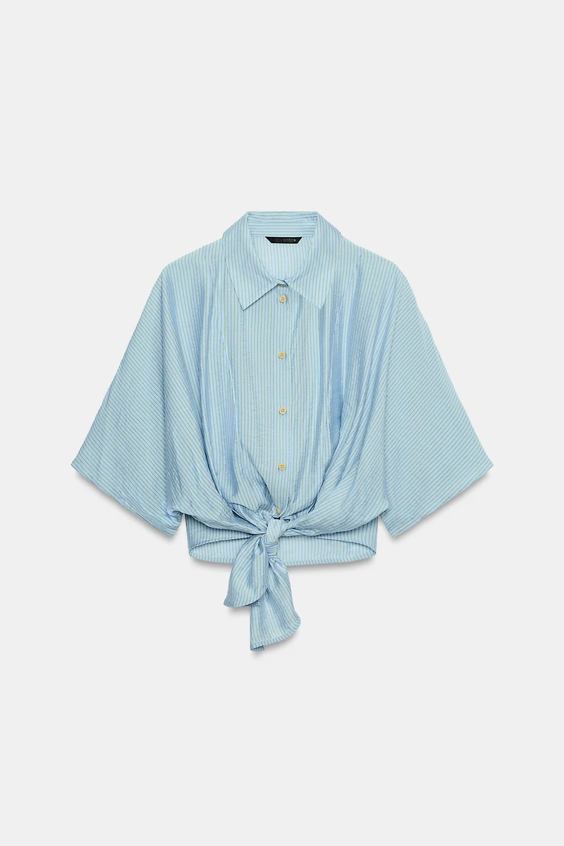 CHEMISE À RAYURES ET NŒUD