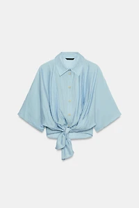 CHEMISE À RAYURES ET NŒUD