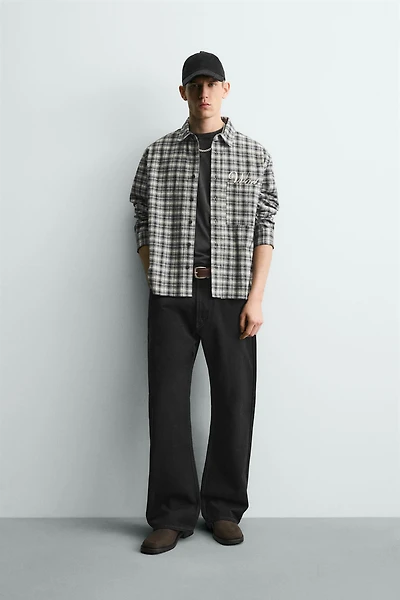 CHEMISE À CARREAUX EN FLANELLE BRODÉE
