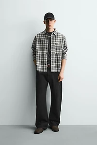 EMBROIDERED PLAID FLANNEL SHIRT