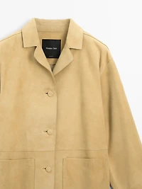 Long suede leather coat