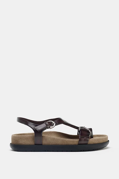 FLAT LEATHER SANDALS