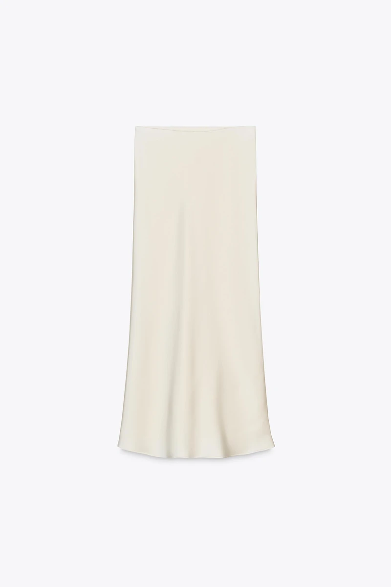 SATIN MIDI SKIRT